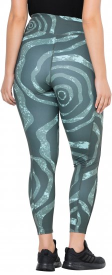 Ulla Popken Quick Drying Ripple Print Sport Leggings Black - Jeans & Hosen in Großen Größen – Plus Size Damenmode - 