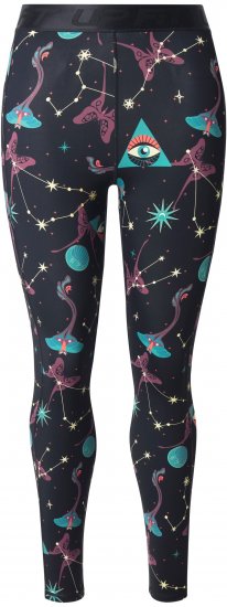 Ulla Popken Quick Drying Celestial Print Sport Leggings Black - Jeans & Hosen in Großen Größen – Plus Size Damenmode - 