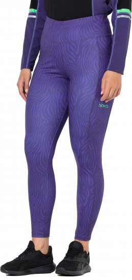 Ulla Popken Neon Zebra Print Performance Leggings Purple - Jeans & Hosen in Großen Größen – Plus Size Damenmode - 