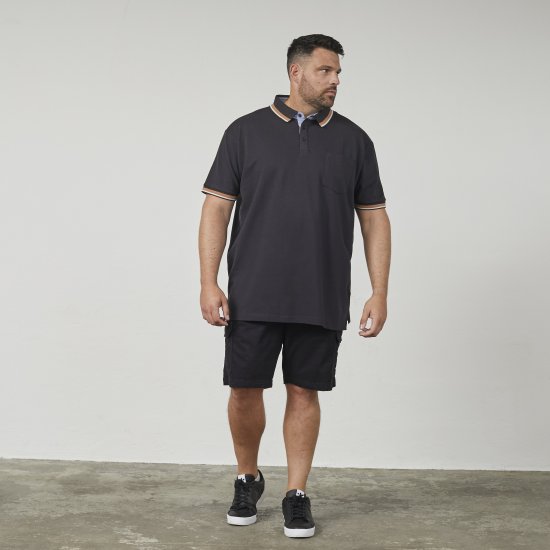 North Latitude 61128 Superflex Piqué-Poloshirt Schwarz - Polo-shirts für herren - Polo-Shirts für Herren in großen Größen