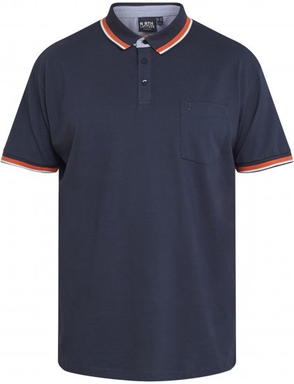 North Latitude 61128 Superflex Piqué-Poloshirt Marineblau - Polo-shirts für herren - Polo-Shirts für Herren in großen Größen