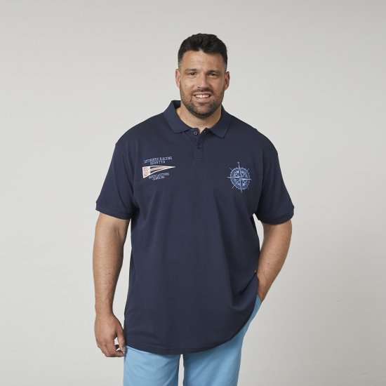 North Latitude 61129 Piqué-Poloshirt mit Bruststickerei Marineblau - Polo-shirts für herren - Polo-Shirts für Herren in großen Größen