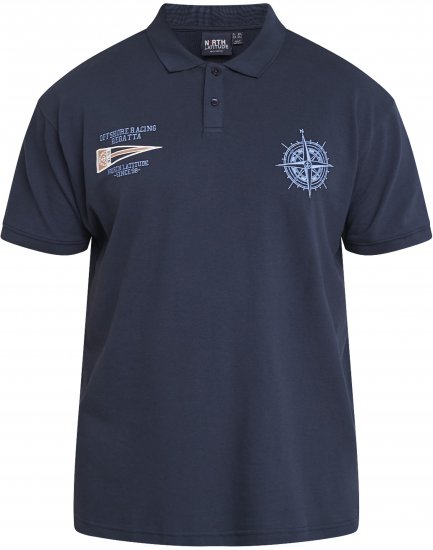 North Latitude 61129 Piqué-Poloshirt mit Bruststickerei Marineblau - Polo-shirts für herren - Polo-Shirts für Herren in großen Größen