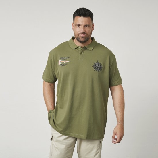 North Latitude 61129 Piqué-Poloshirt mit Bruststickerei Olivgrün - Polo-shirts für herren - Polo-Shirts für Herren in großen Größen