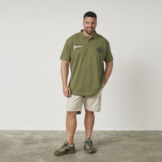 North Latitude 61129 Piqué-Poloshirt mit Bruststickerei Olivgrün - Polo-shirts für herren - Polo-Shirts für Herren in großen Größen