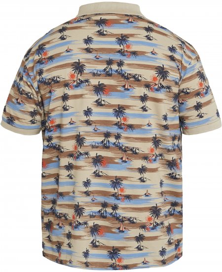 North Latitude 61133 Allover-Print Piqué-Poloshirt Sand - Polo-shirts für herren - Polo-Shirts für Herren in großen Größen