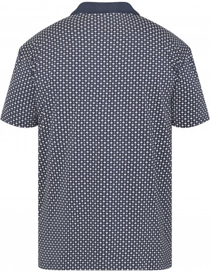 North Latitude 61134 Allover-Print Jersey-Poloshirt Marineblau - Polo-shirts für herren - Polo-Shirts für Herren in großen Größen