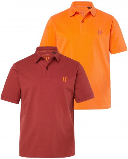 JP1880 Polo Shirts 2-pack Piqué Red Orange - Polo-shirts für herren - Polo-Shirts für Herren in großen Größen