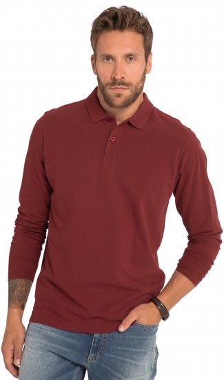 JP1880 Polo Shirt Long Sleeve Piqué Red - Polo-shirts für herren - Polo-Shirts für Herren in großen Größen