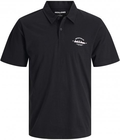 Jack & Jones Brandon Short Sleeve Polo Black - Polo-shirts für herren - Polo-Shirts für Herren in großen Größen