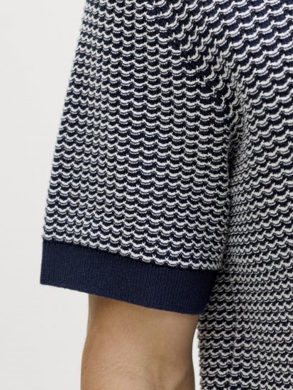 Jack & Jones Blukingsley Knitted Short Sleeve Polo Navy - Herrenhemden - Herrenhemden in großen Größen
