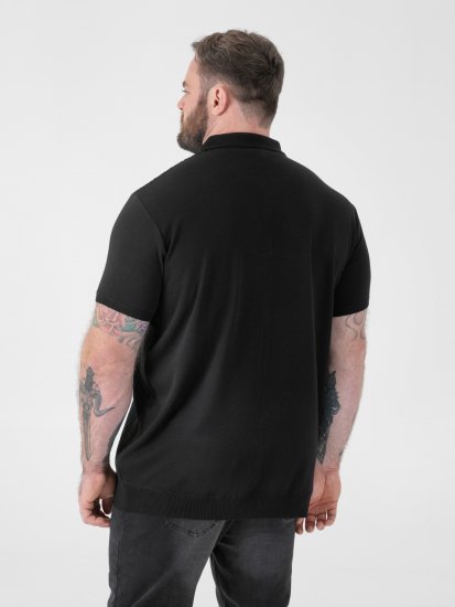 D555 Kennedy Cable Knitted Polo Black - Polo-shirts für herren - Polo-Shirts für Herren in großen Größen
