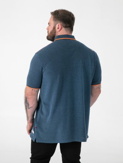 D555 Harvey Pique with Jacquard Collar & Cuffs Polo Teal - Polo-shirts für herren - Polo-Shirts für Herren in großen Größen