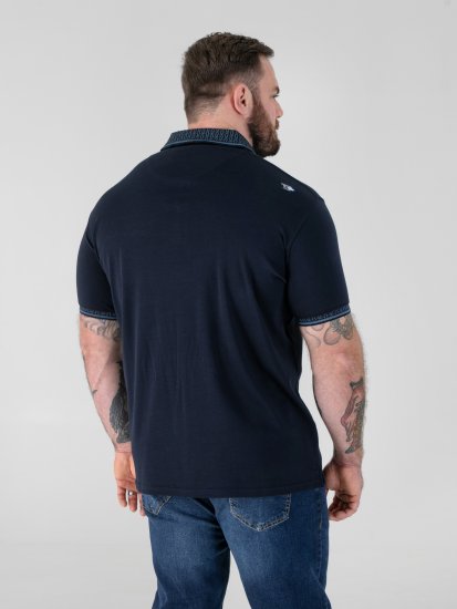 D555 Barret Interlock Jacquard Collar & Cuffs Polo Navy - Polo-shirts für herren - Polo-Shirts für Herren in großen Größen