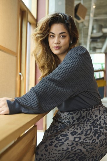 Kaffe Curve Lini Knit Pullover Schwarz Oyster - Hoodies & Sweatshirts - 