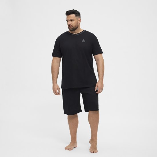 North Latitude Pyjama Shorts Black - Pyjama/Loungewear - Schlafanzüge/Pyjama für Herren in Übergröße