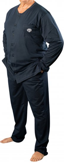 20 Nodi Tramontana Long Pajamas with Buttons Pockets and Side Slits - Herrenunterwäsche & bademode - Herrenunterwäsche & Bademode in großen Größen