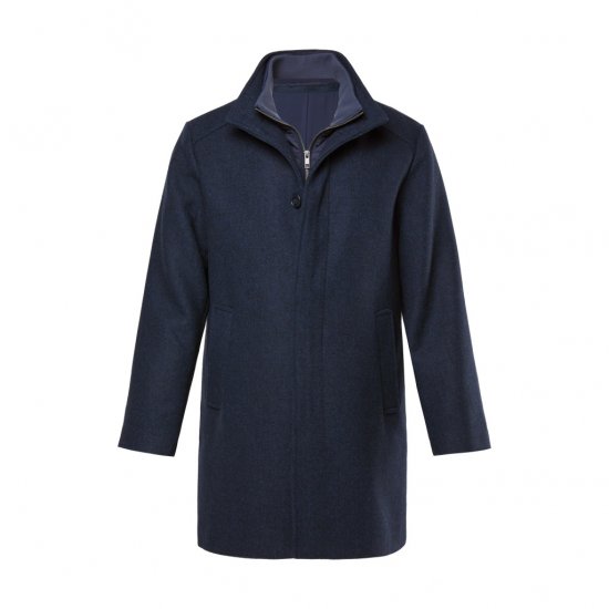 Boston Park Coat Two-Tone Wool Mix Navy - Herren Jacken in großen Größen - Herren Jacken in großen Größen