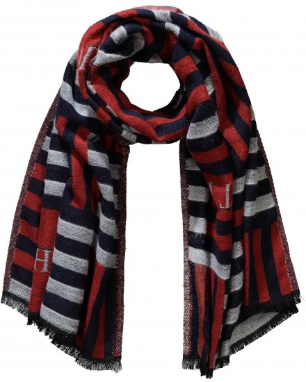 Ulla Popken Be Happy Statement Print Scarf Navy - Accessoires - Schals für Damen