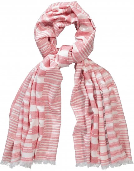 Ulla Popken Striped Statement Scarf Neon Red - Accessoires - Schals für Damen