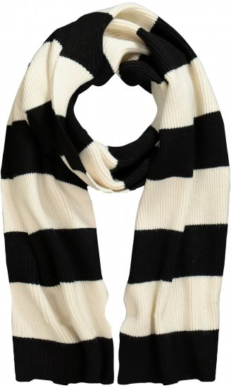 Ulla Popken Ribbed Striped Scarf Snow White - Accessoires - Schals für Damen