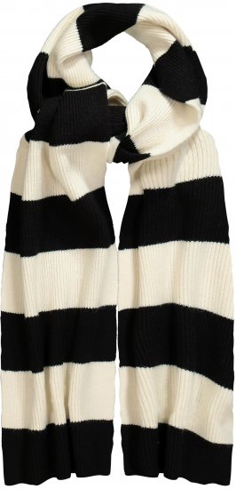 Ulla Popken Ribbed Striped Scarf Snow White - Accessoires - Schals für Damen