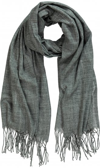 Ulla Popken Fringed Scarf Graphite Grey - Accessoires - Schals für Damen