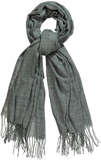 Ulla Popken Fringed Scarf Graphite Grey - Accessoires - Schals für Damen