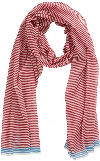 Ulla Popken Thin Stripe Color Contrast Scarf Salsa - Accessoires - Schals für Damen