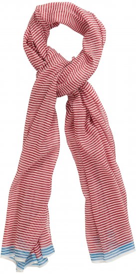 Ulla Popken Thin Stripe Color Contrast Scarf Salsa - Accessoires - Schals für Damen