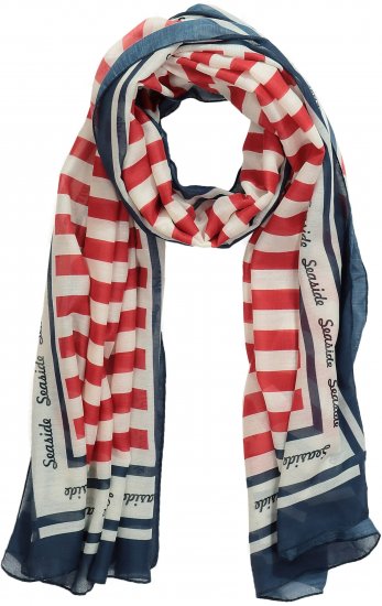 Ulla Popken Mix Stripe Scarf Forest Green - Accessoires - Schals für Damen