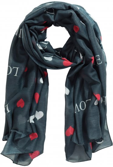 Ulla Popken Love Lightweight Scarf Navy - Accessoires - Schals für Damen