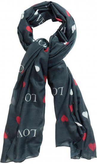 Ulla Popken Love Lightweight Scarf Navy - Accessoires - Schals für Damen
