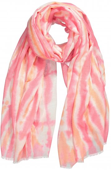 Ulla Popken Tie Dye Striped Scarf Magenta Pink - Accessoires - Schals für Damen