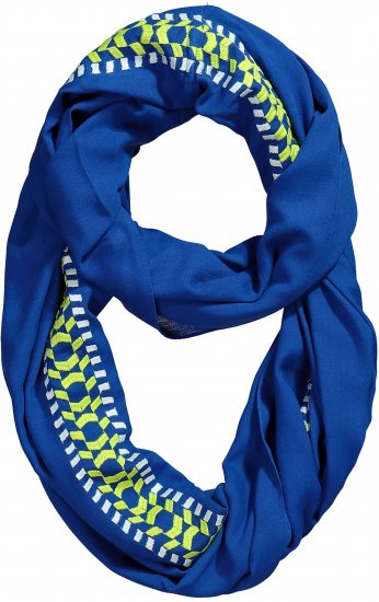 Ulla Popken Embroidered Infinity Scarf Opal Green - Accessoires - Schals für Damen
