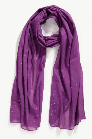 Ulla Popken Rhinestone Scarf Purple - Accessoires - 