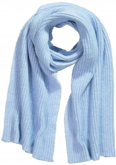 Ulla Popken Ribbed Knit Scarf Blue - Accessoires - 