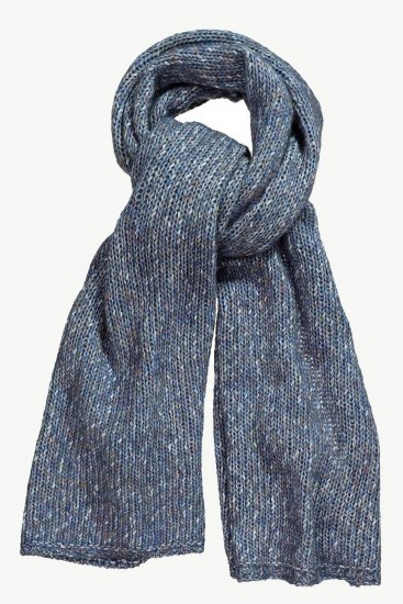 Ulla Popken Heather Knit Wool Blend Scarf Navy - Accessoires - 