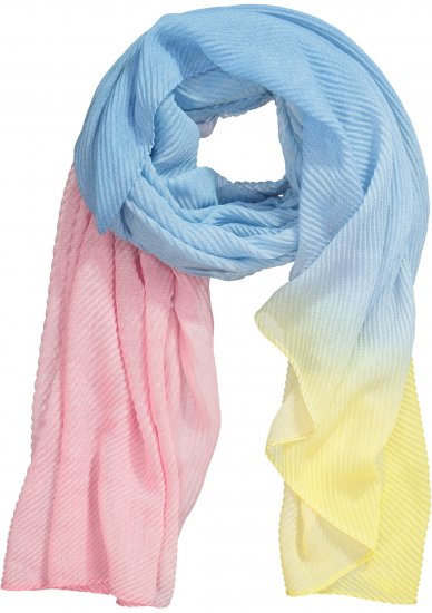 Ulla Popken Pleated Color Gradient Scarf Light Blue - Accessoires - Schals für Damen