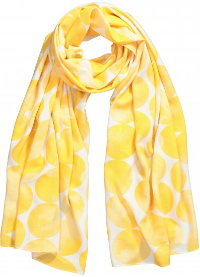 Ulla Popken Circle Print Scarf Yellow - Accessoires - 