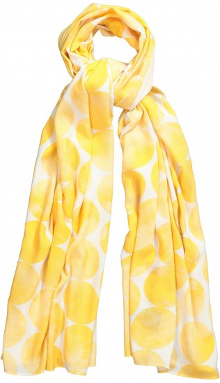 Ulla Popken Circle Print Scarf Yellow - Accessoires - 