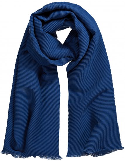 Ulla Popken Pleated Lightweight Scarf Dark Blue - Accessoires - Schals für Damen