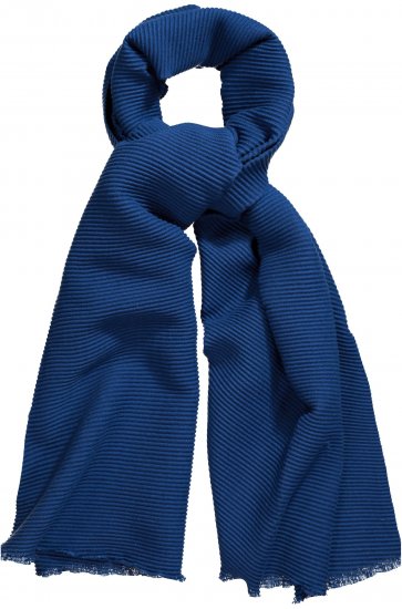 Ulla Popken Pleated Lightweight Scarf Dark Blue - Accessoires - Schals für Damen