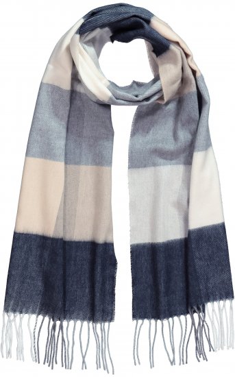Ulla Popken Checked Fringed Hem Scarf Dark Putty - Accessoires - Schals für Damen