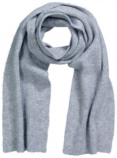 Ulla Popken Ribbed Knit Scarf Light Grey Melange - Accessoires - 