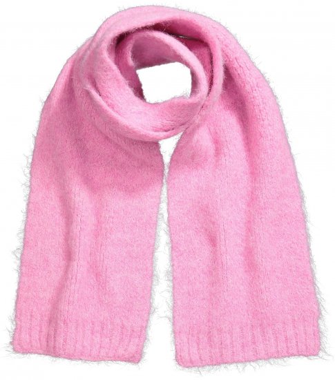 Ulla Popken Ribbed Knit Scarf Dark Pink - Accessoires - Schals für Damen