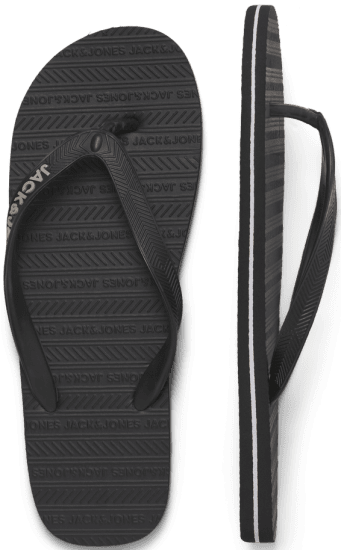 Jack & Jones Basic Flip Flop Slippers Anthracite - Herrenschuhe 40-52 - 