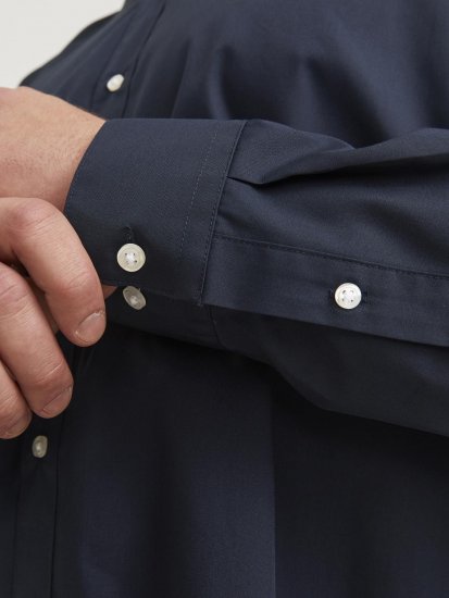 Motley Denim Big Sizes for Men Jack & Jones JOE Shirt Long Sleeve Plain Casual Blue