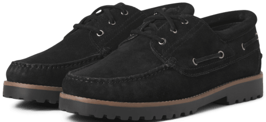Jack & Jones Brooklyn Suede Boat Shoes Black - Herrenschuhe 40-52 - 
