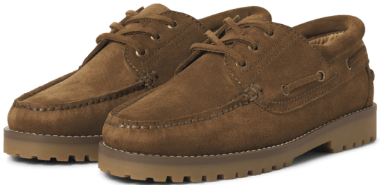 Jack & Jones Brooklyn Suede Boat Loafers Cognac - Herrenschuhe 40-52 - 